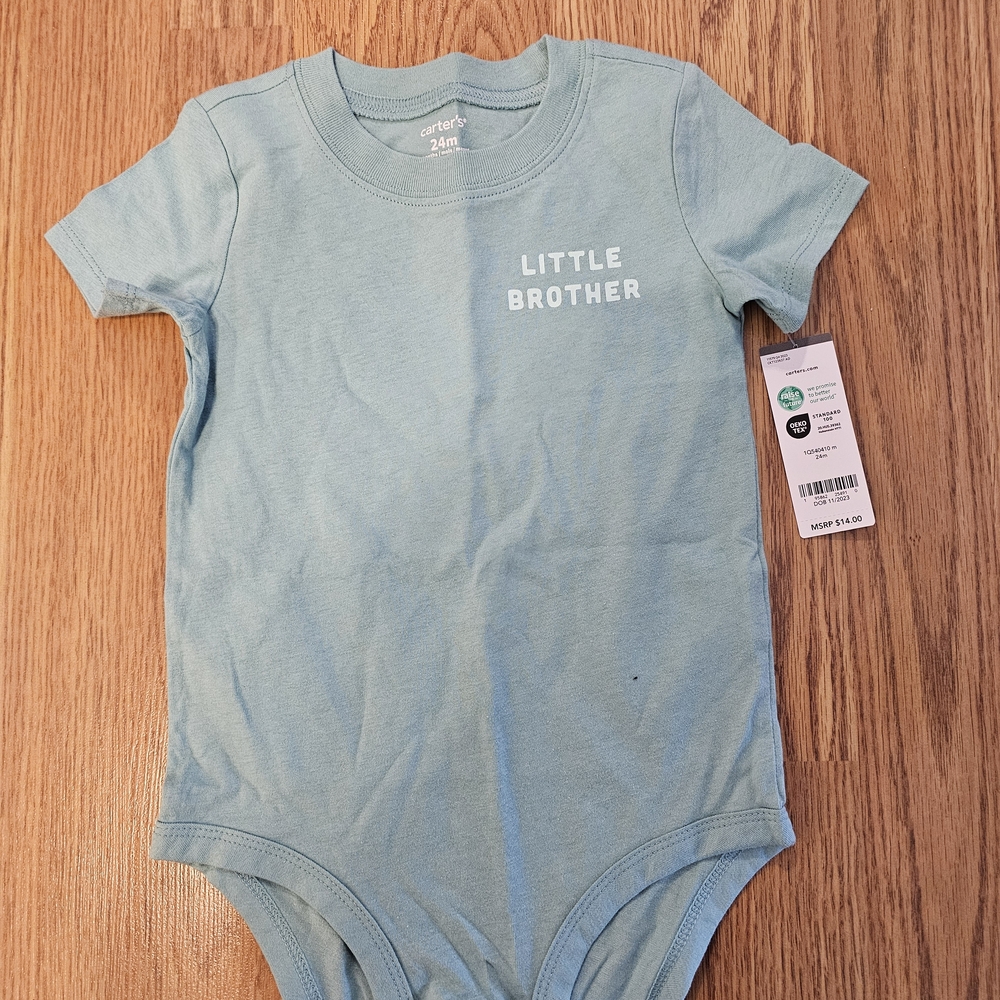 Carter's Little Brother Blue Onesie